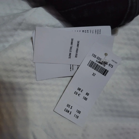 NWT Abercrombie Women's High Rise Skinny Jeans, Black with Vent Hem, sz 32/14R - Picture 6 of 6